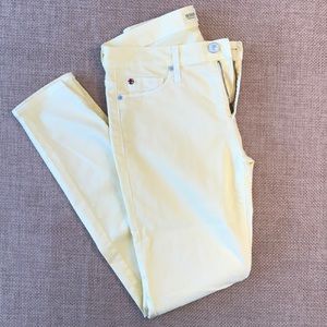 Hudson brand yellow Nico mid rise super skinny 28